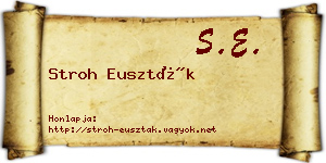 Stroh Euszták névjegykártya
